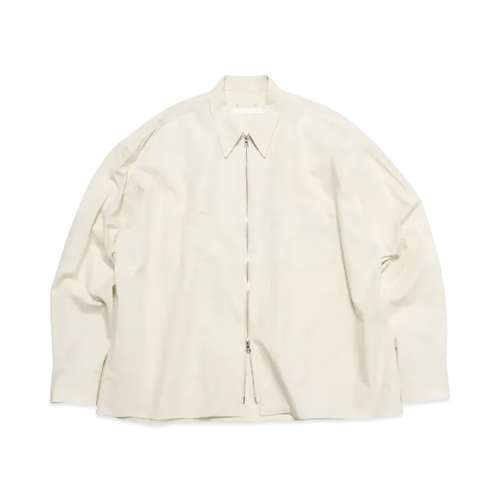 SOPHNET. Organic Cotton Zip Shirt "White"