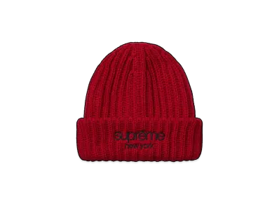 Supreme Classic Logo Chunky Ribbed Beanie "Red"