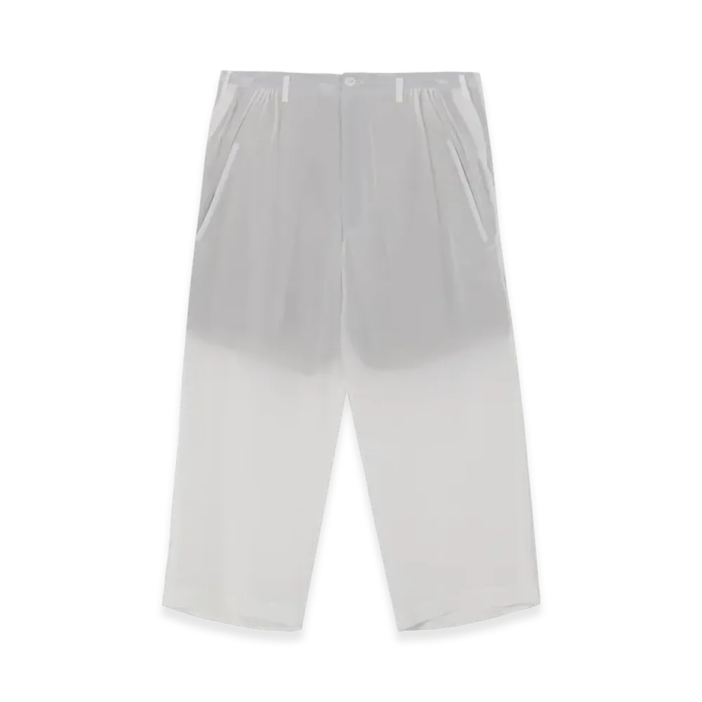 Yohji Yamamoto POUR HOMME 12M Silk Desin Waist Gather Patns "White"