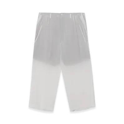 Yohji Yamamoto POUR HOMME 12M Silk Desin Waist Gather Patns "White"