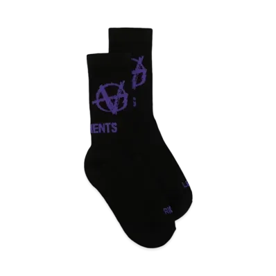VETEMENTS Print Socks "Black Purple"