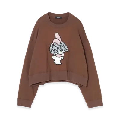 UNDERCOVER x Sanrio Cropped Cotton Sweat Pullover (My Melody) "Brown"