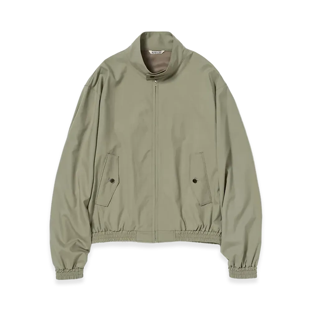 AURALEE Ultra Fine Tropical Wool Zip Blouson "Light Khaki"