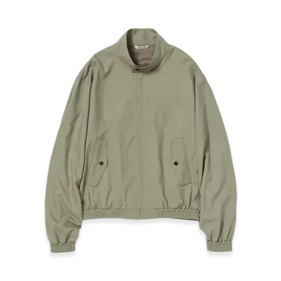 AURALEE Ultra Fine Tropical Wool Zip Blouson "Light Khaki"