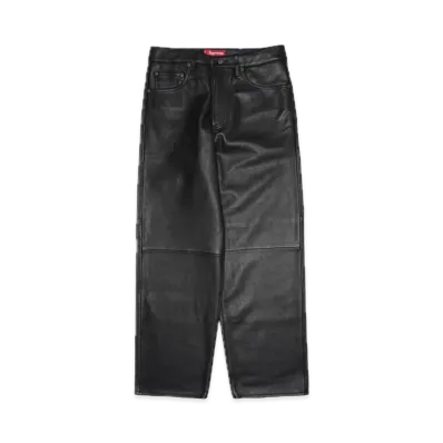 Supreme Leather Baggy 5-Pocket Jean "Black"