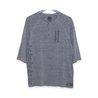 Chrome Hearts Old Star Print Henry Neck 3/4 Sleeve T-Shirt "Gray"