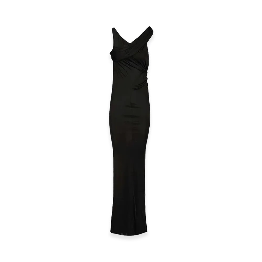 Rick Owens Women's Sahara Asymmetrical Long Dress "Black"