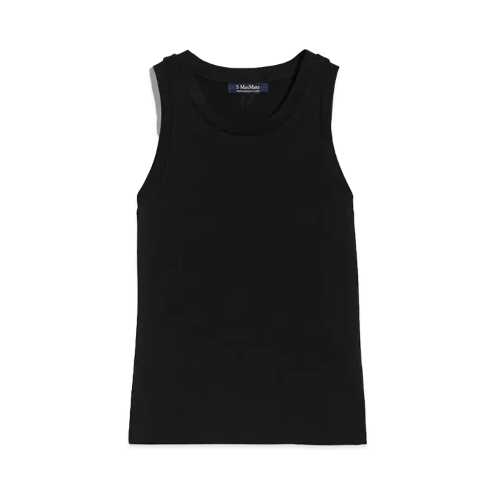 Max Mara Chima Cotton Jersey Top "Black"