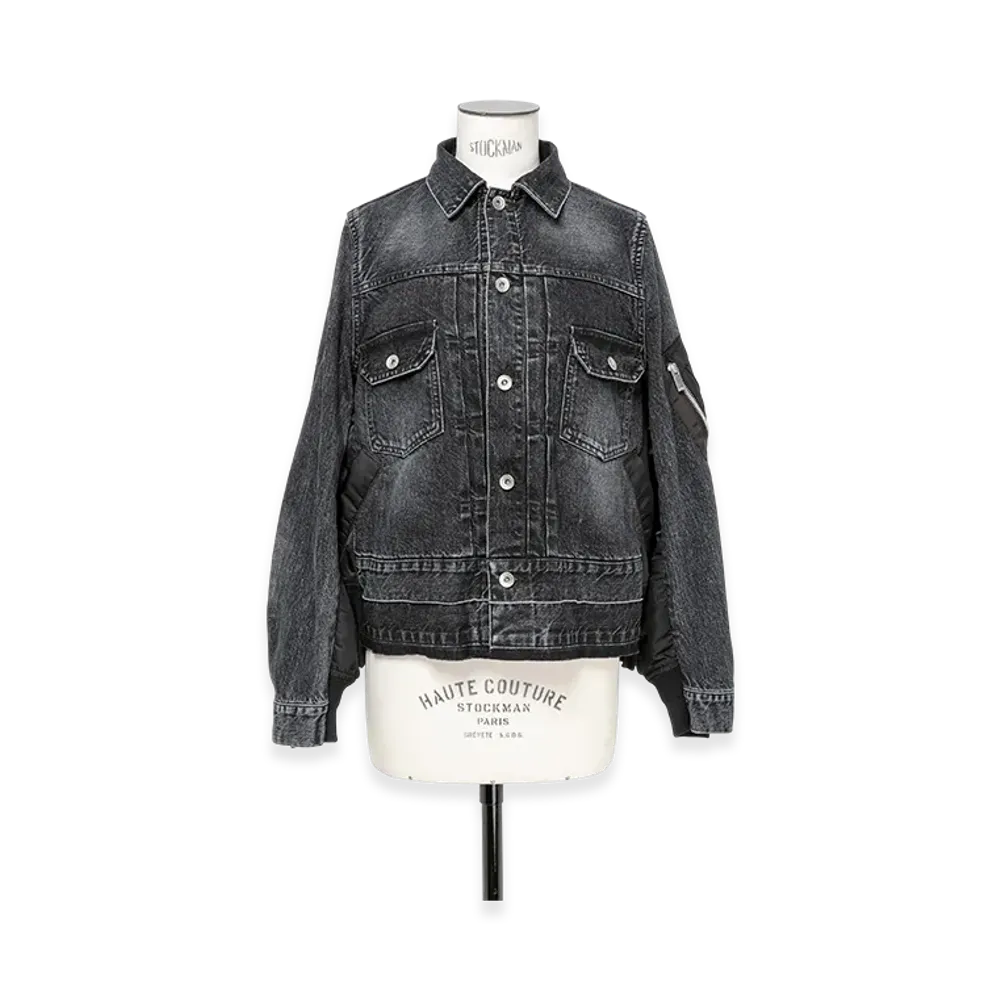 sacai Denim x Nylon Twill Jacket "Black"