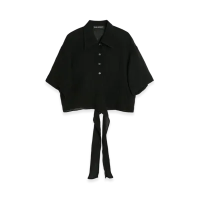 OUR LEGACY Women's Nannas Shirt Shortsleeve "Black Sparse Crepe Weave"