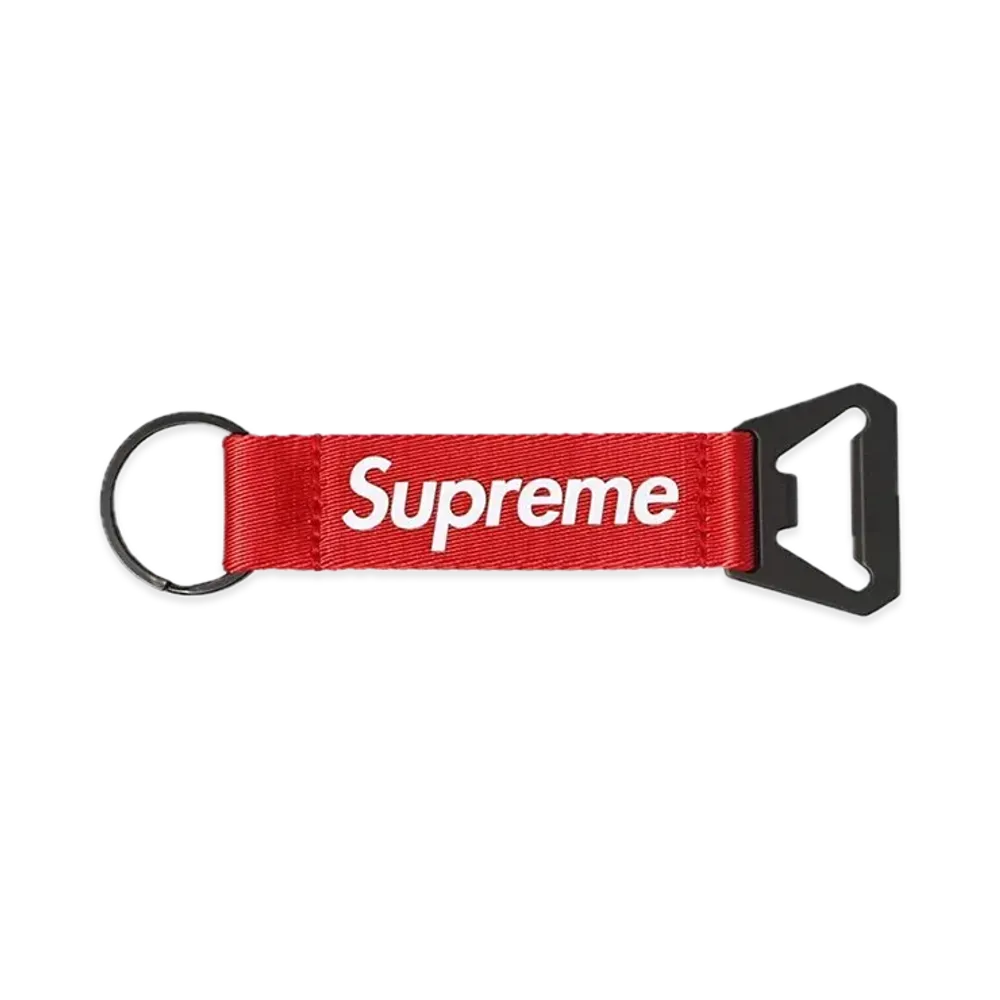 Supreme Bottle Opener Webbing Keychain "Red"