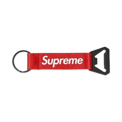 Supreme Bottle Opener Webbing Keychain "Red"