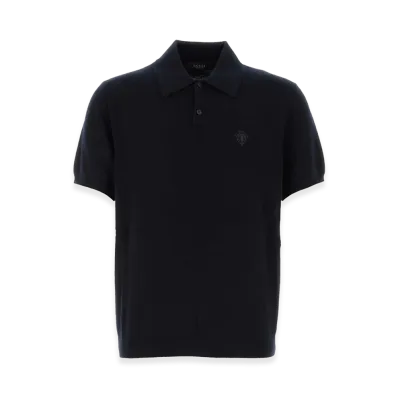 GUCCI Cashmere Knit Polo Shirt "Blue"