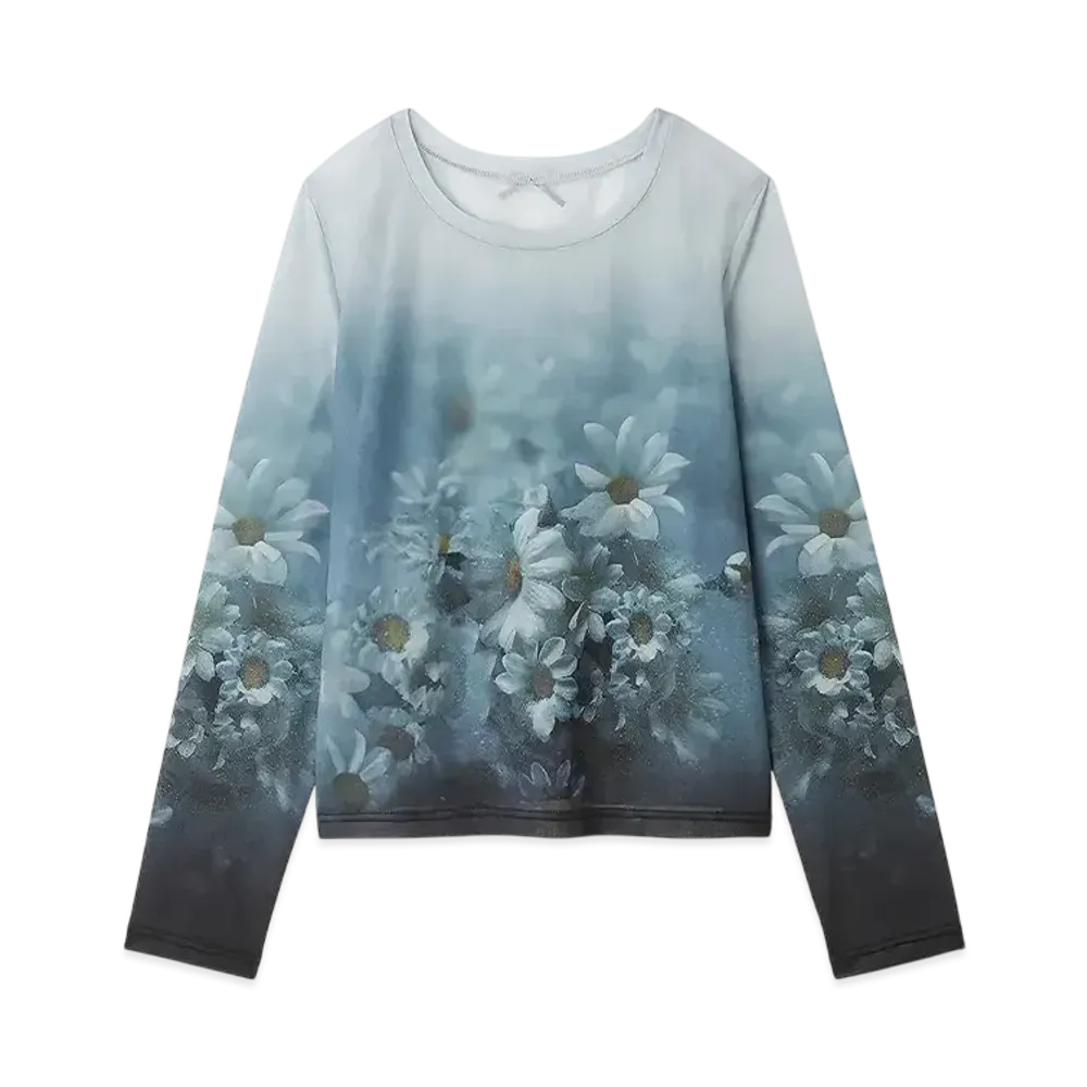 FURFUR x Philly chocolate Flower Photo Print Pullover "White"