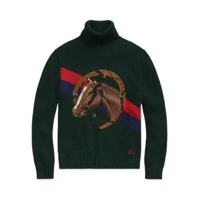 Polo Ralph Lauren Horsehead Cotton Turtleneck Sweater "Green"