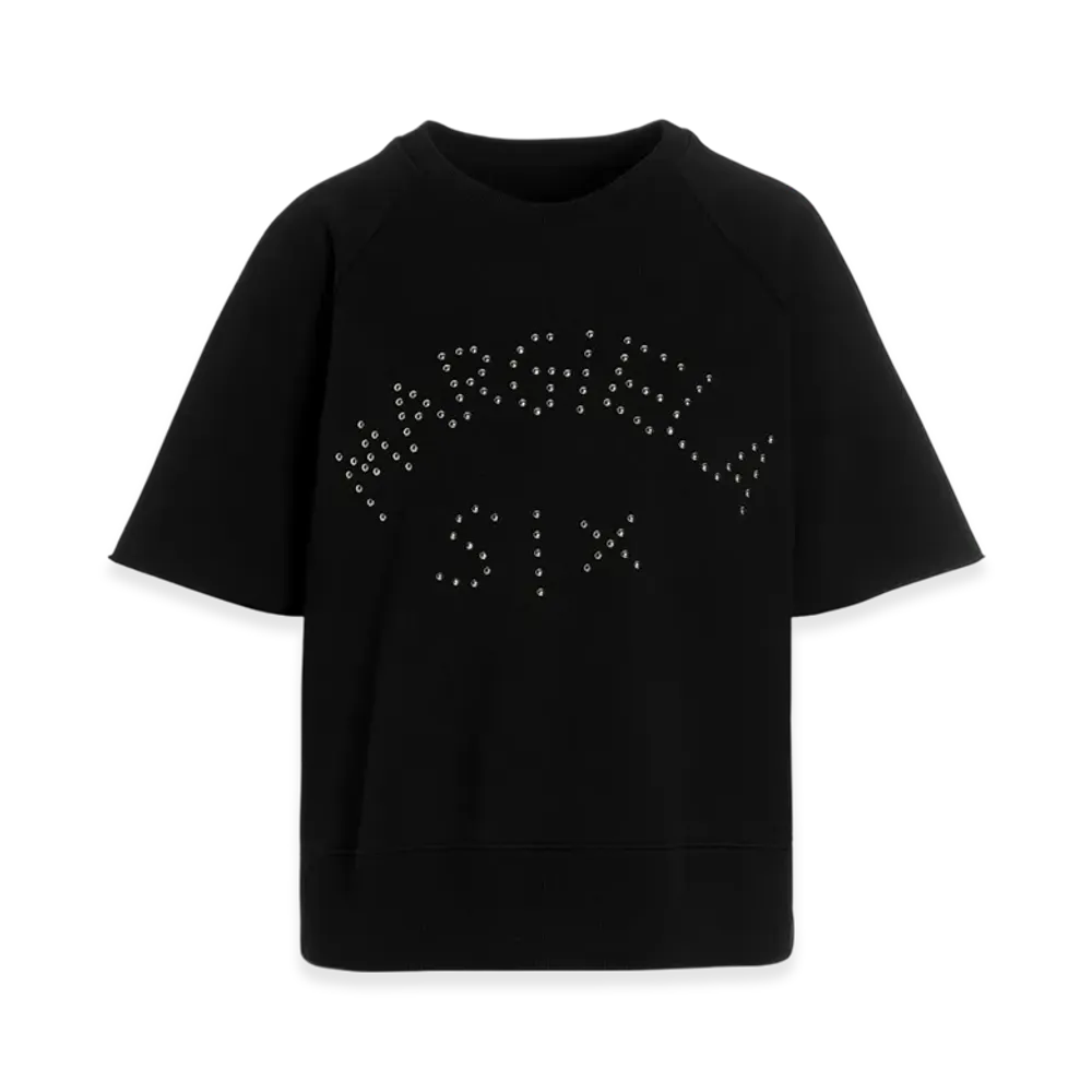 MM6 Maison Margiela Women's Logo Short Sleeve Sweatshirt "Black"
