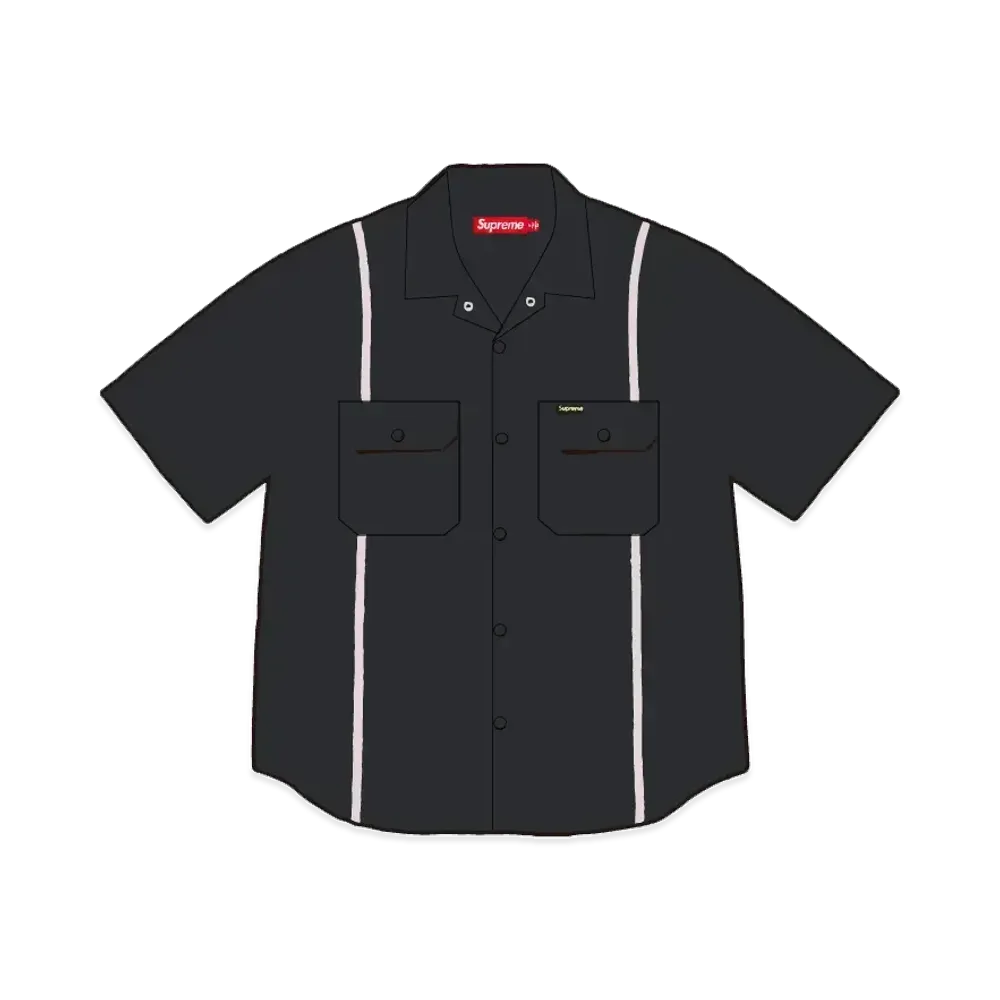 Supreme Reflective Stripe S/S Work Shirt "Black"