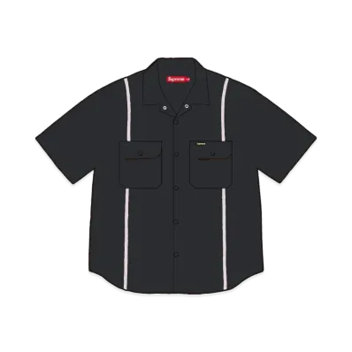 Supreme Reflective Stripe S/S Work Shirt "Black"
