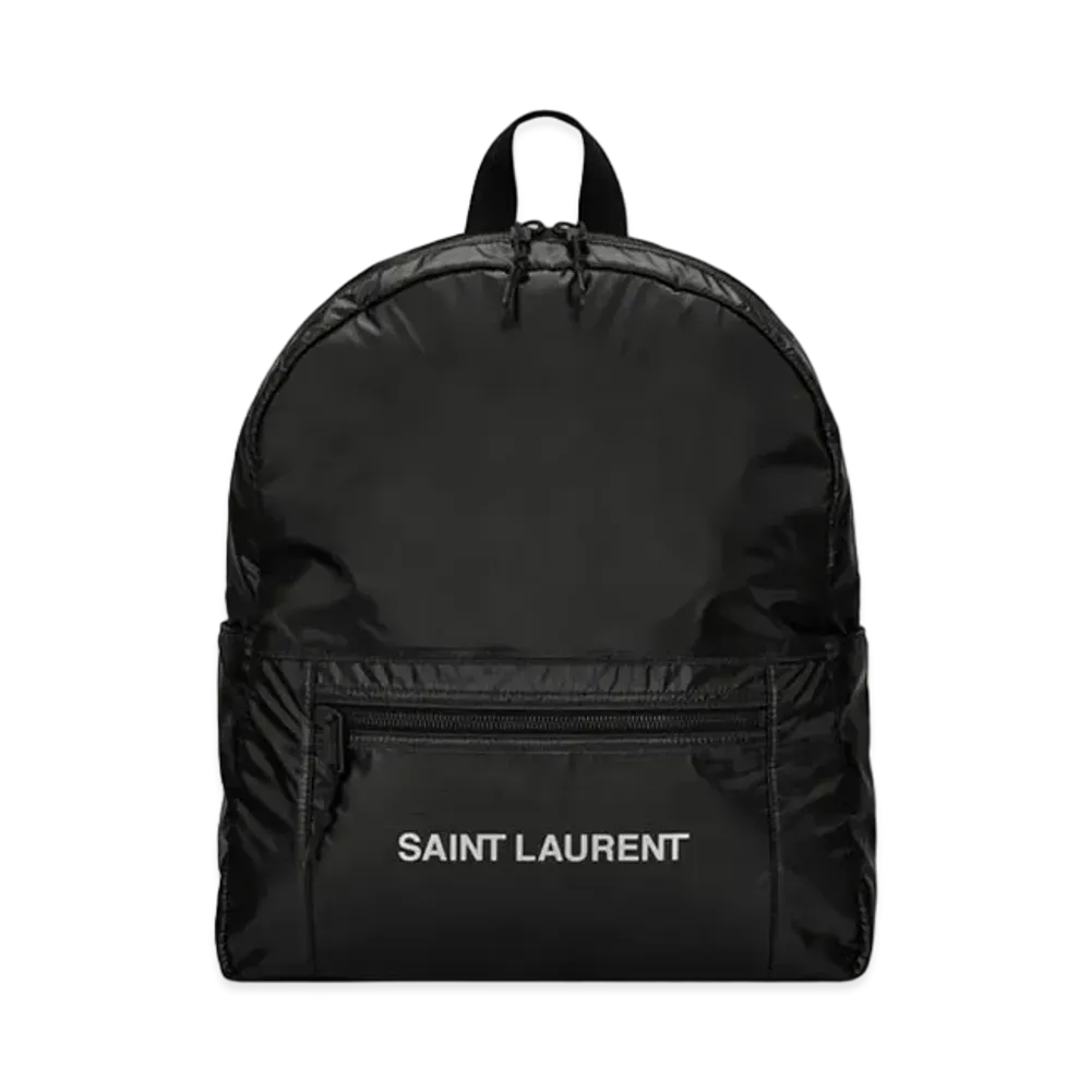 SAINT LAURENT Nuxx Backpack In Nylon "Silver/Black"