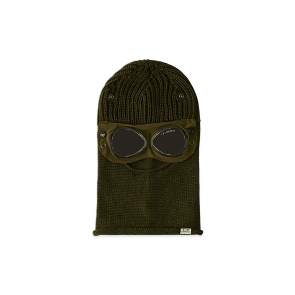 C.P. Company Extra Fine Merino Wool Goggle Balaclava "Ivy Green"
