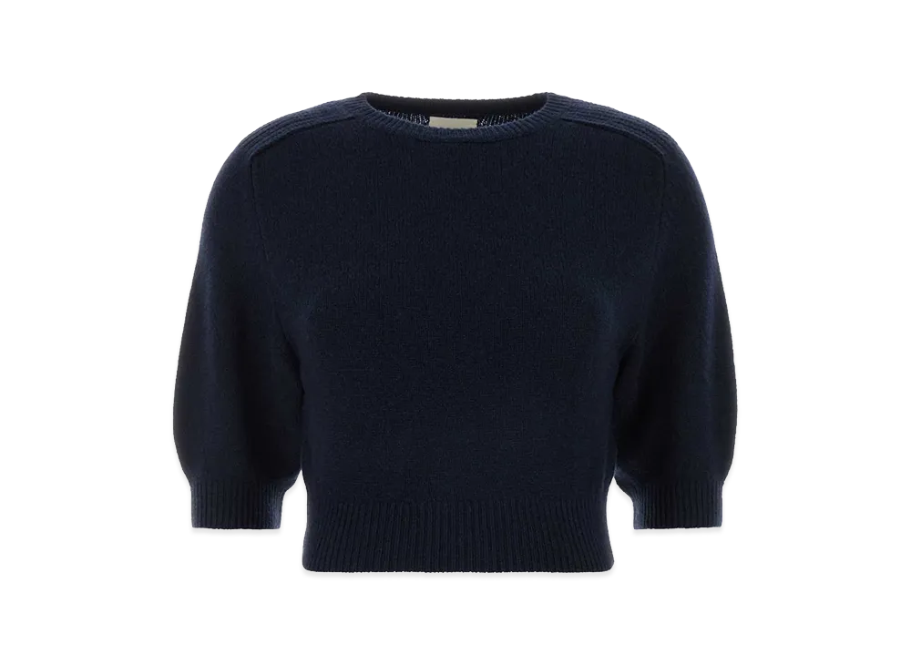 KHAITE Women's Wool Blend Lorelai Sweater "Blue/Navy Blue"
