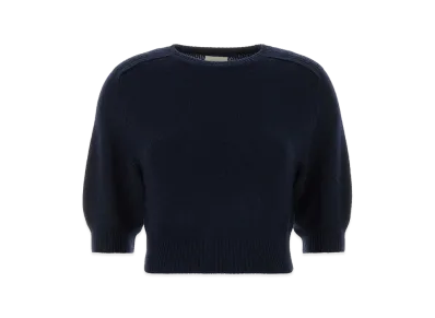 KHAITE Women's Wool Blend Lorelai Sweater "Blue/Navy Blue"