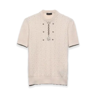 PRADA Wool Crewneck Sweater "Sand Beige"