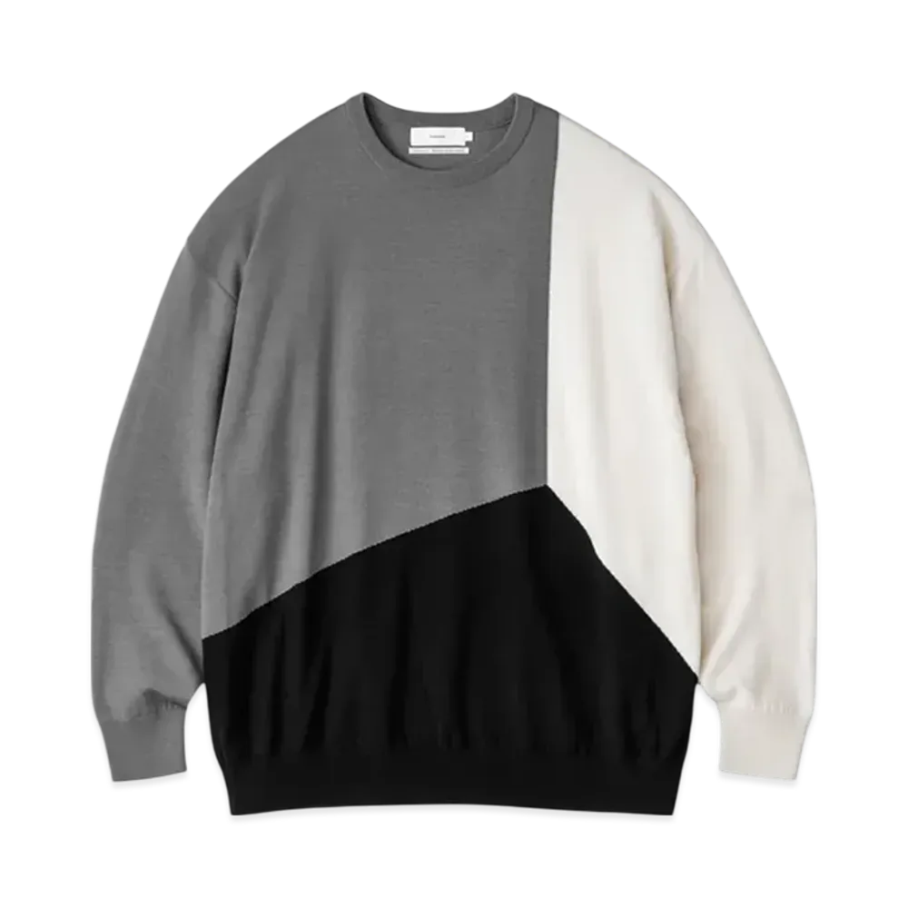 Graphpaper Fine Graphpaper Wool Intarsia Knit "Neutral"