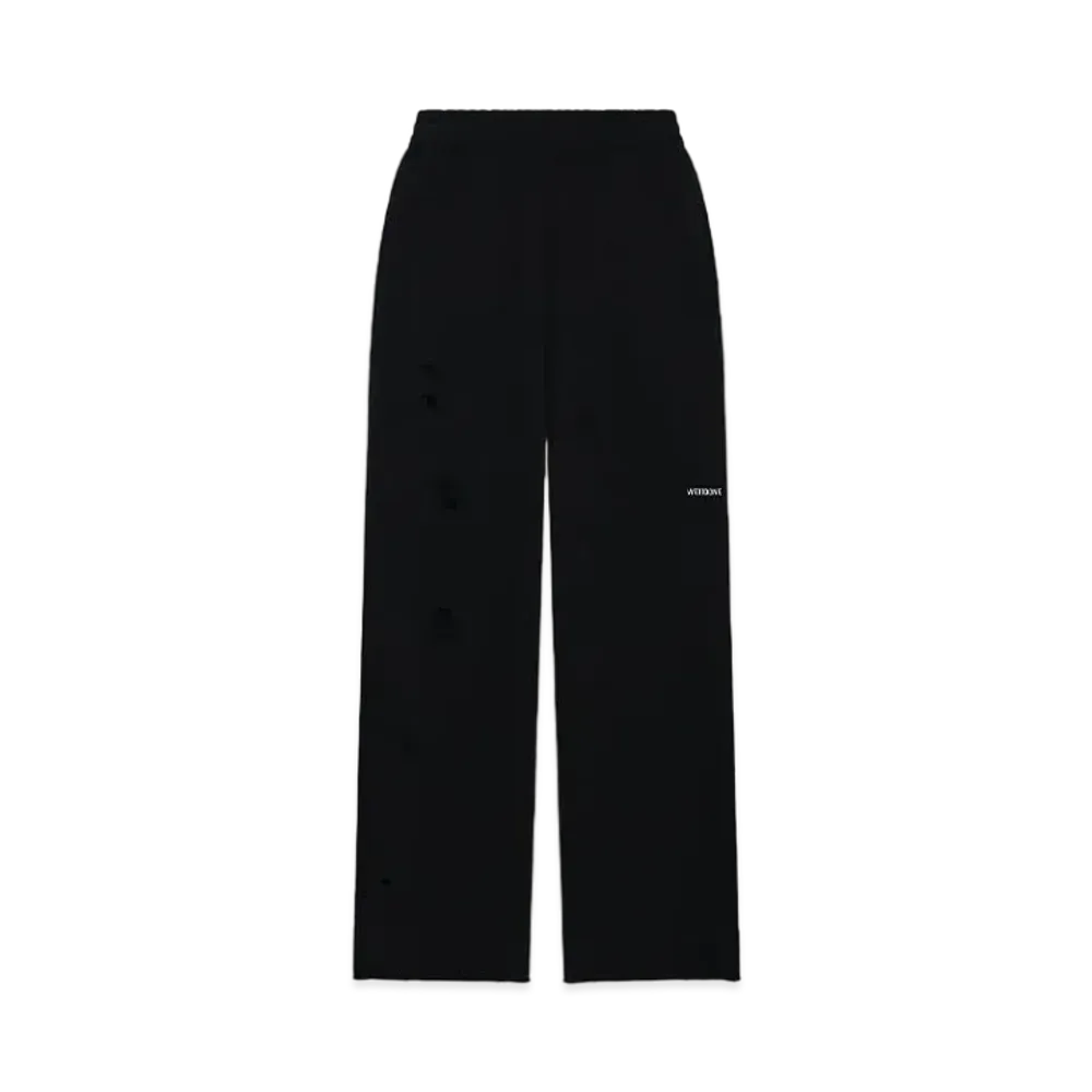 WE11DONE Distressed Jersey Sweatpants "Black"