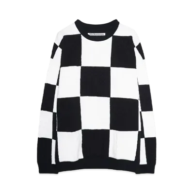 White Mountaineering CABLE JACQUARD LONG SLEEVE T-SHIRT "BLACK"