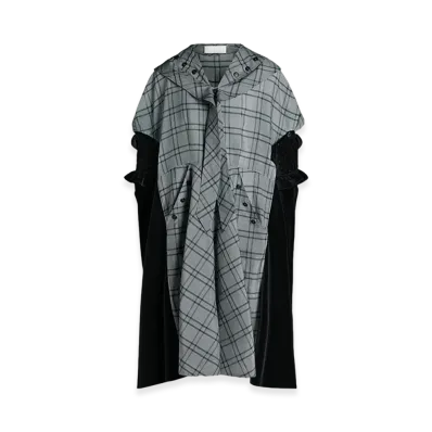 Maison Margiela Women's Spliced Silk Poplin Dress "Grey"