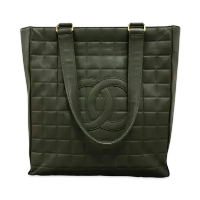 CHANEL Chocolate Bar Coco Mark Tote Bag "Khaki"