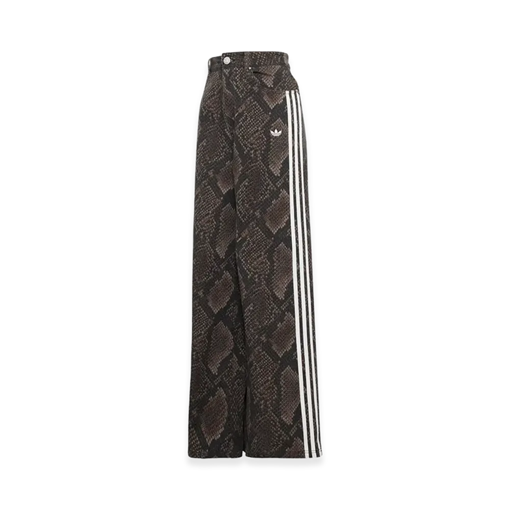 adidas Women's Snake Print Denim Loose Pants "Earth Strata/Aurora Coffee"