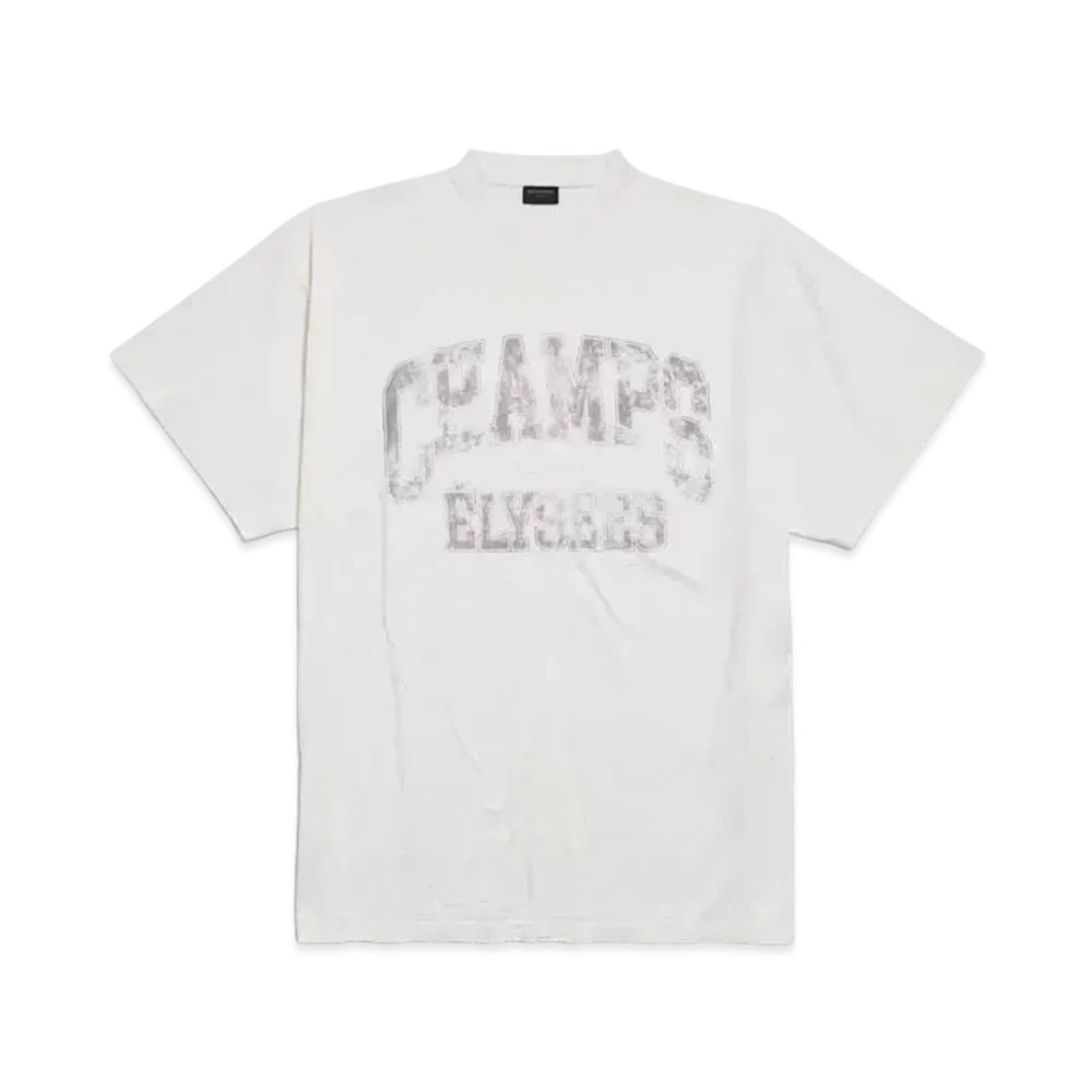 BALENCIAGA Champs-Elysees T-Shirt Oversized in Vintage Jersey "Off White"