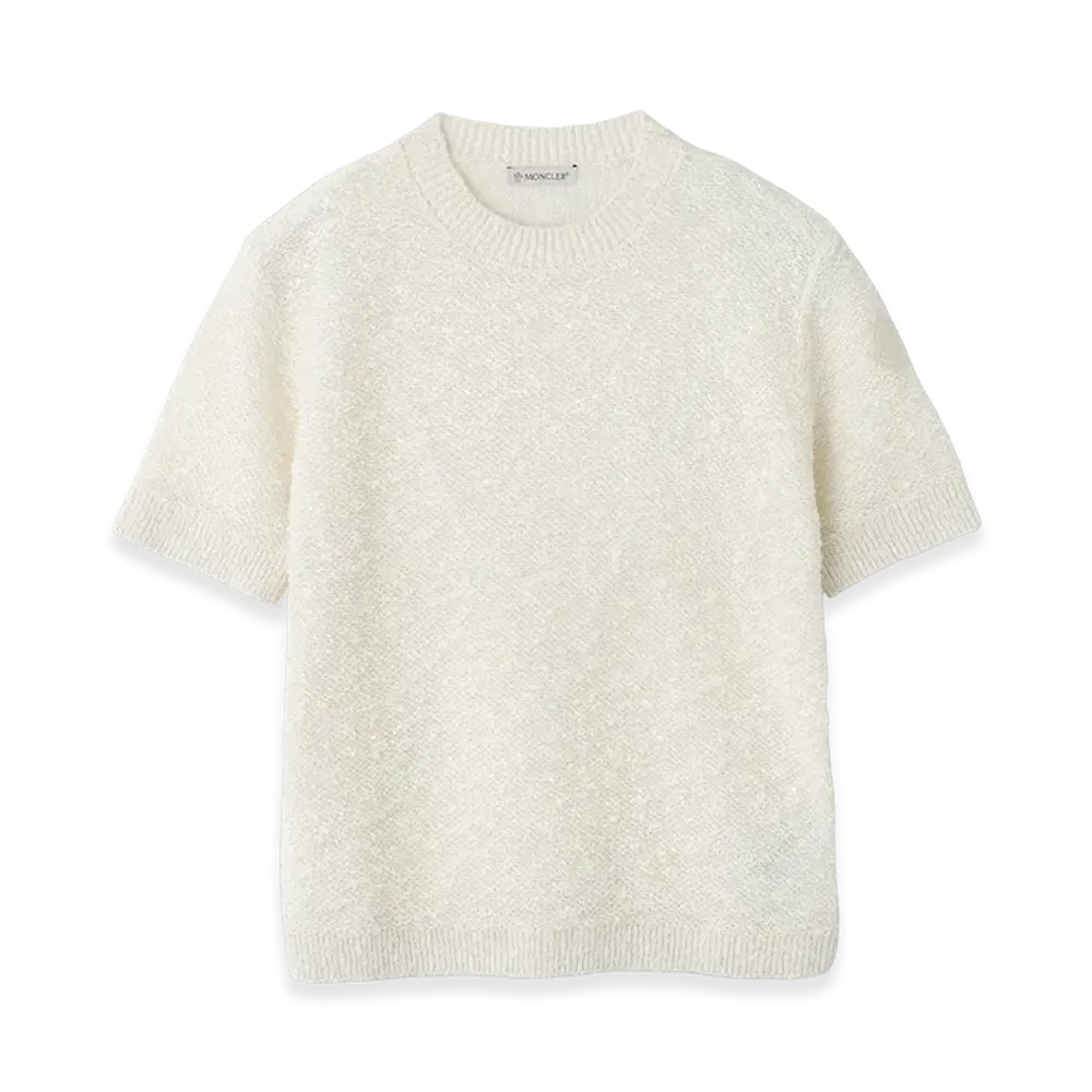 MONCLER Womens S/S Crewneck Knit "White"