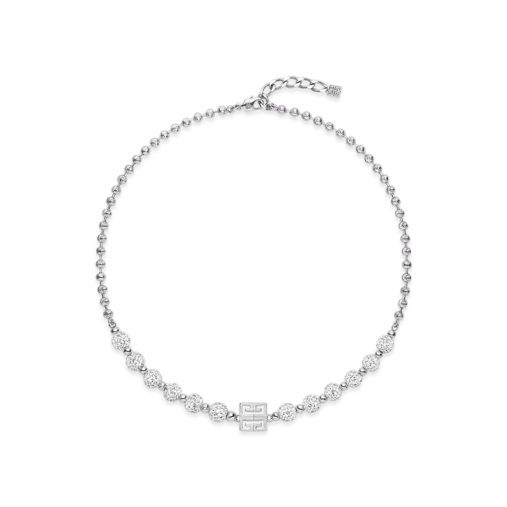 GIVENCHY 4G Necklace In Metal With Crystals "Silver"