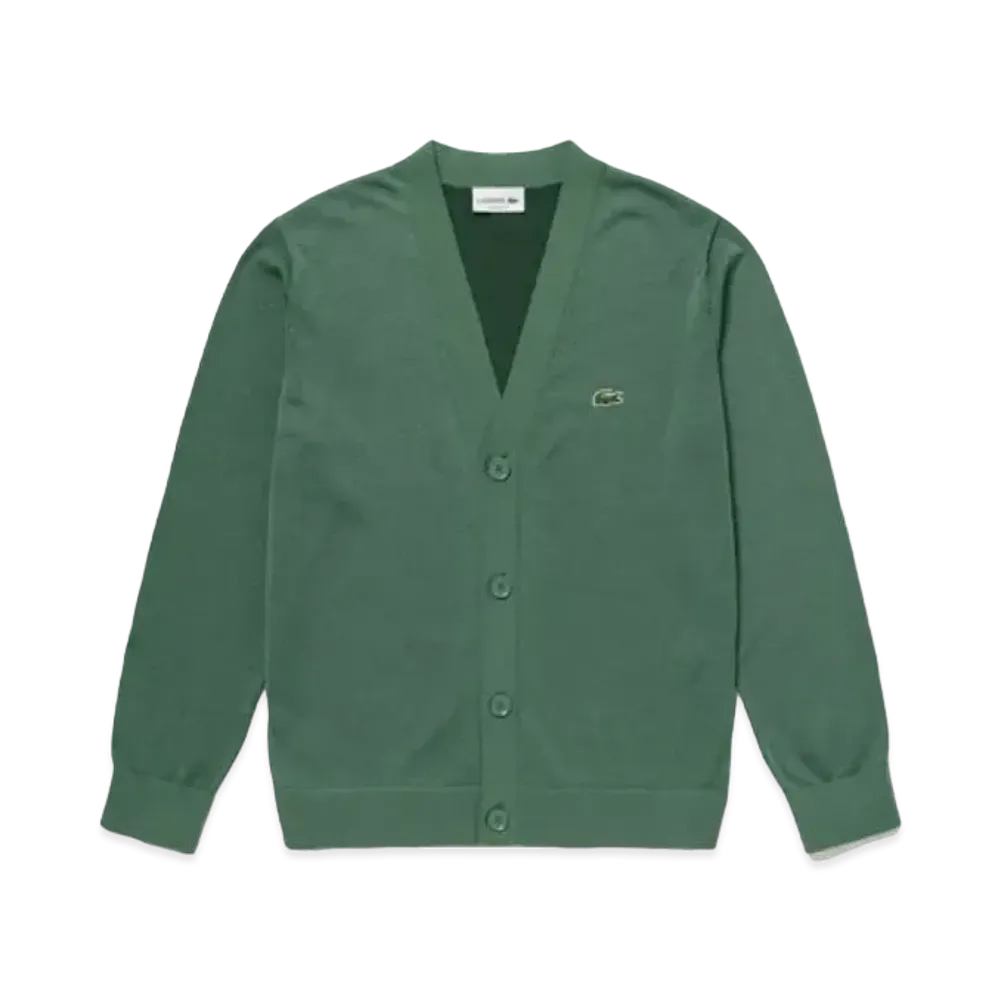 LACOSTE High Gauge Knit Cardigan "Green"