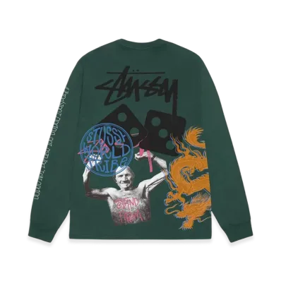 Stussy Strike Pigment Dyed LS Tee "Forest"