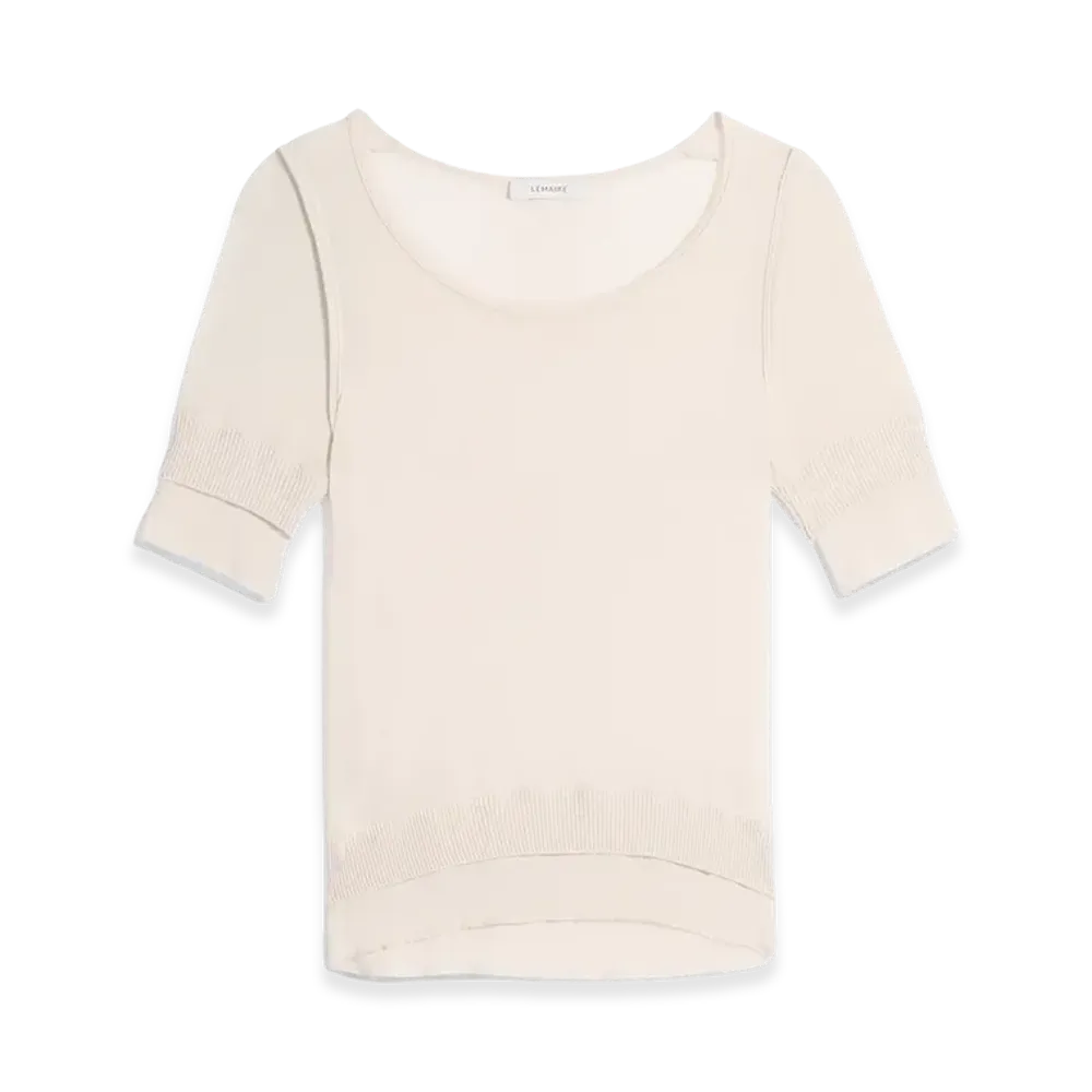 LEMAIRE Women's Viscose Silk Seamless Trompe L'oeil Top "Jasmine"