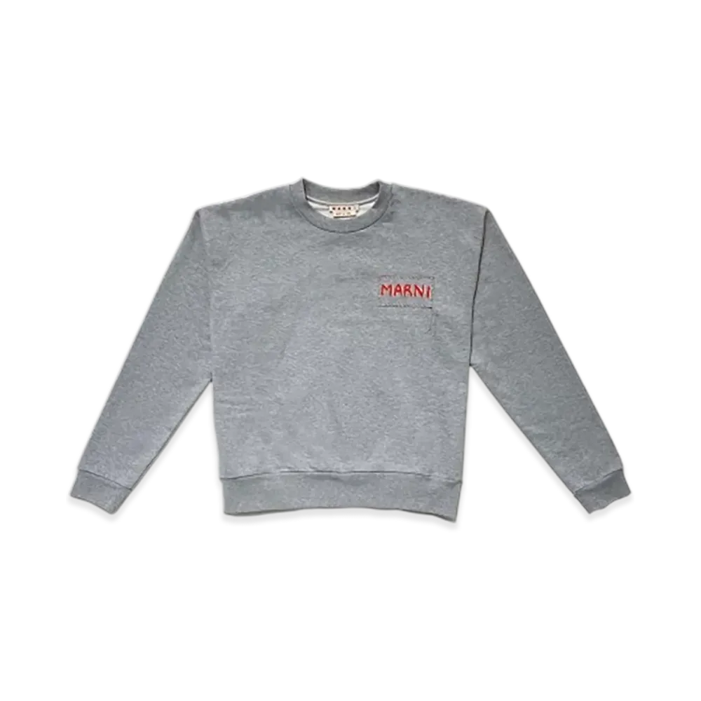 MARNI Loopback Cotton Jersey Merange Sweatshirt "Gray"