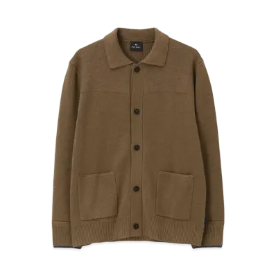 Paul Smith Melange Milano Rib Cardigan "SandBrown"