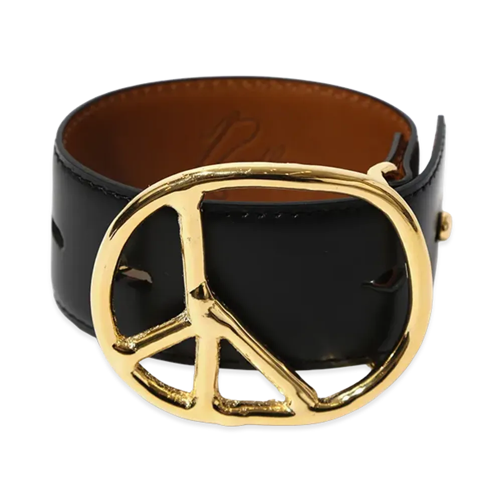 NEEDLES Peace Buckle Bracelet - Steer Leather "Black"