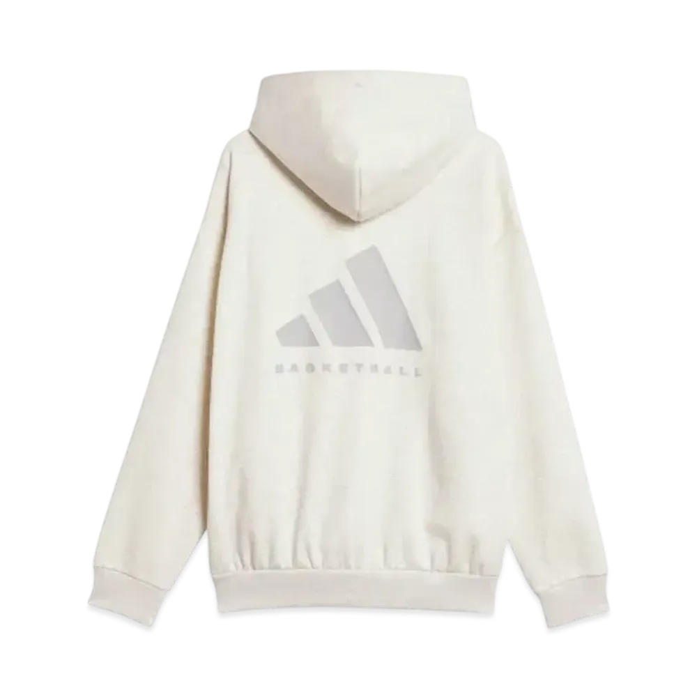adidas One Basketball Fleece Parka "Cream White Mel"