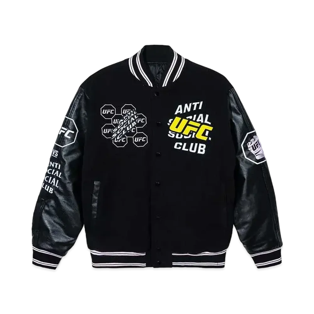ANTI SOCIAL SOCIAL CLUB x UFC Corner Varsity Jacket "Black"