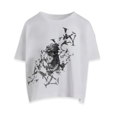 Y's Angel Print Half Sleeve T "Off White"