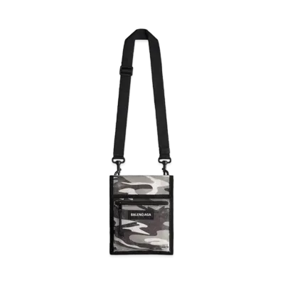 BALENCIAGA Explorer Small Pouch With Strap Camo Print "Grey/Silver"