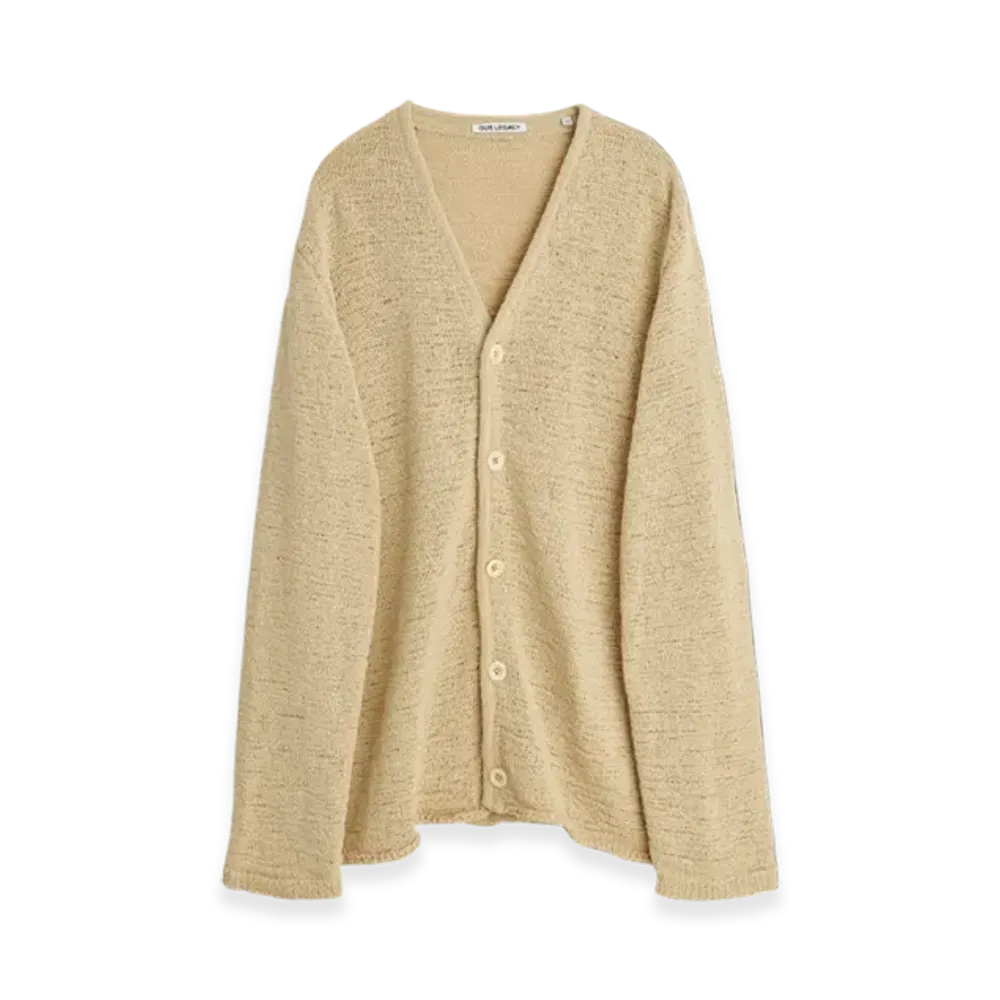 OUR LEGACY Faux Cord Knitted Cardigan "Beige"