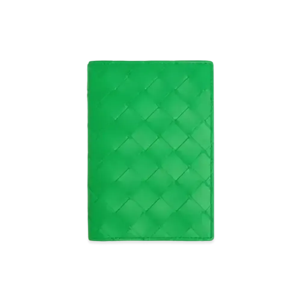 Bottega Veneta Intrecciato Calfskin Passport Case "Parakeet"