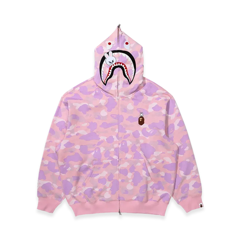 A BATHING APE x Stray Kids Shark Full Zip Hoodie Lee Know "Pink"