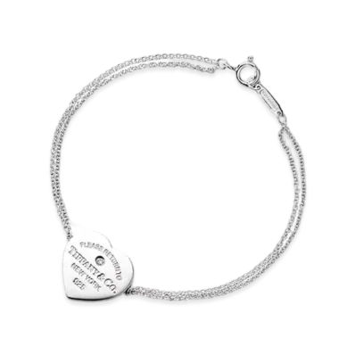 Tiffany & Co. Return to Tiffany Heart Double Chain Bracelet Diamond "Silver"